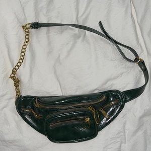 Green Croc Fanny Pack